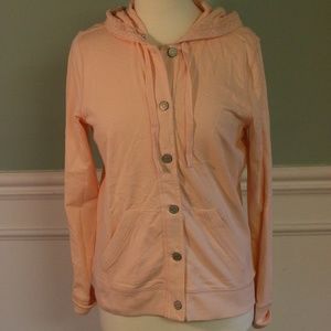 Ralph Lauren pink button up jacket w hood. NWT.M